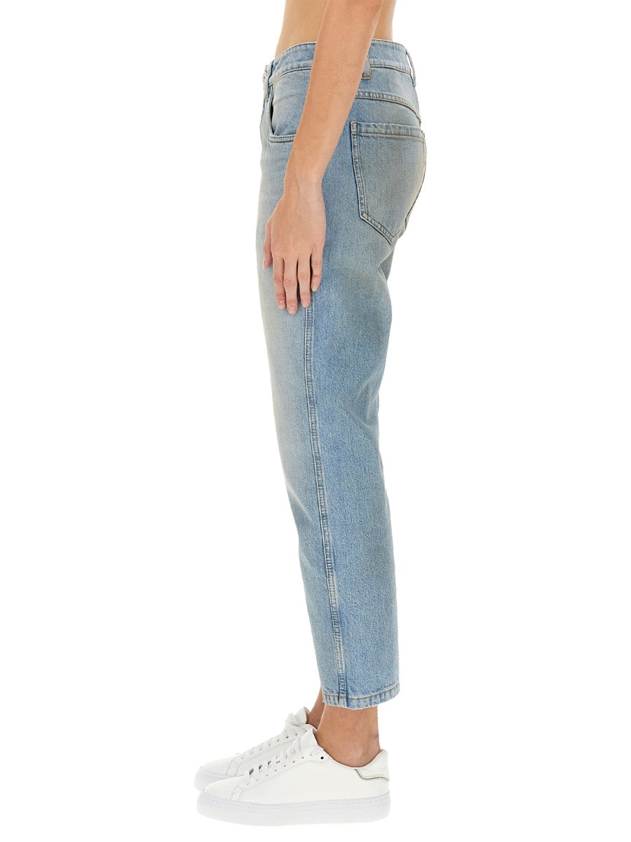 STRAIGHT PANTS WITH SHINY BARTACK