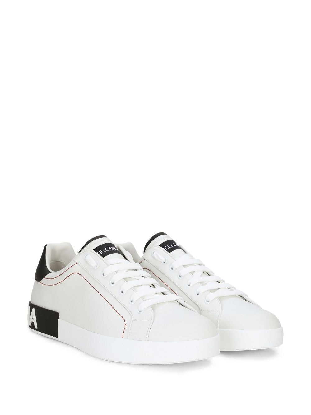PORTOFINO LEATHER SNEAKERS WITH RUBBERIZED LOGO
