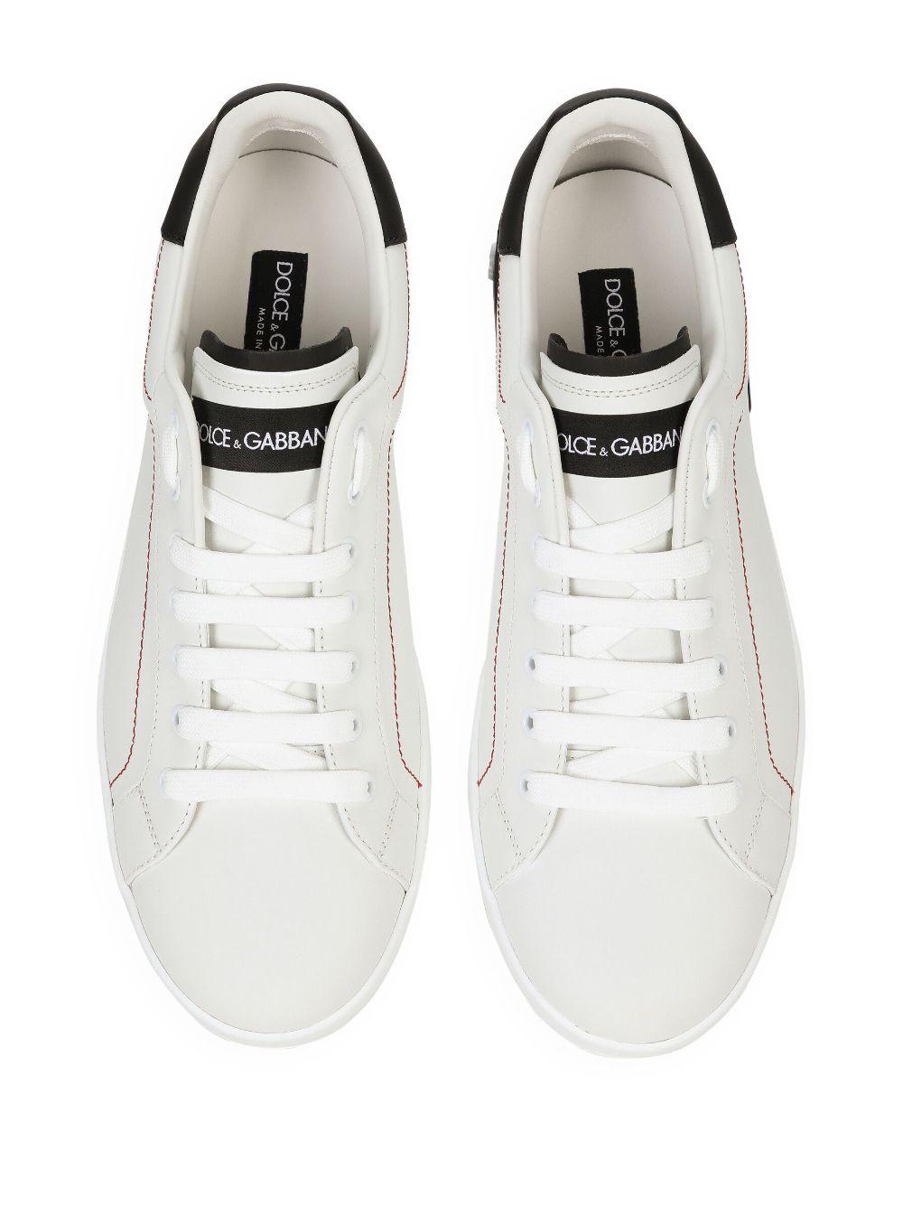 PORTOFINO LEATHER SNEAKERS WITH RUBBERIZED LOGO