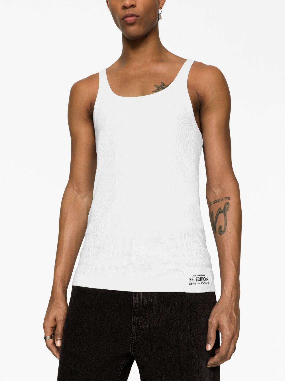 LOGO-PATCH COTTON TANK TOP