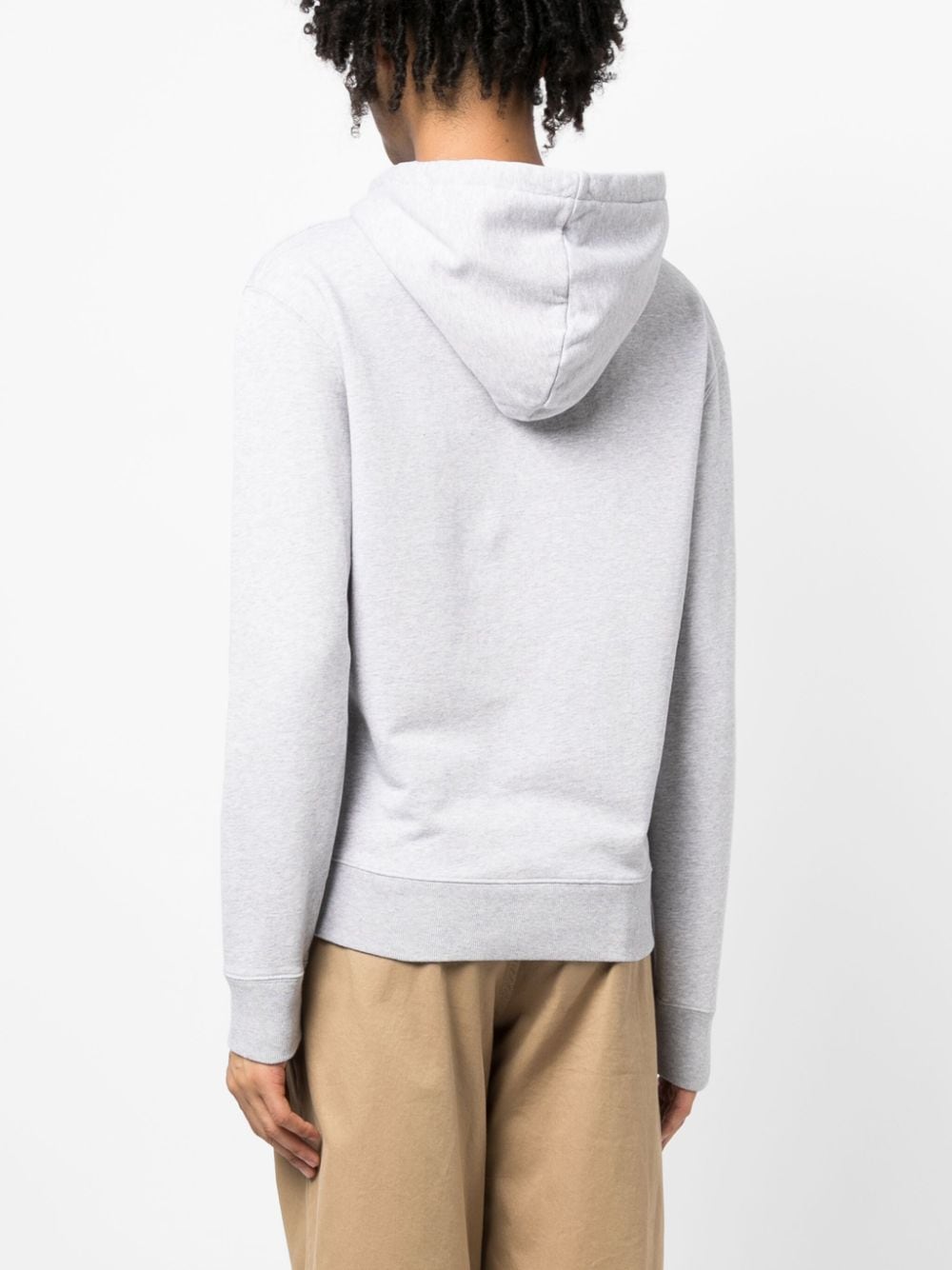 Fox-print mélange-jersey Hoodie