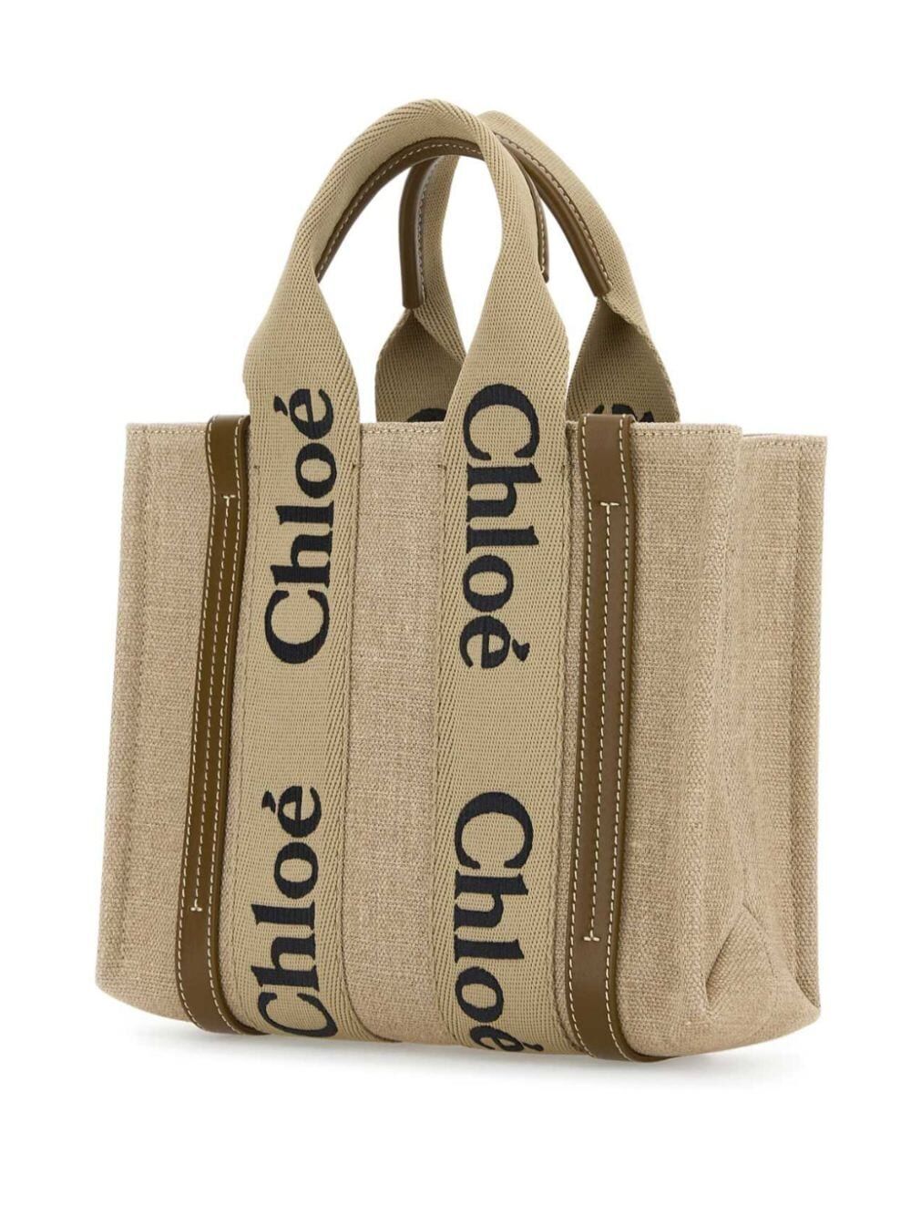 SMALL WOODY LINEN TOTE BAG