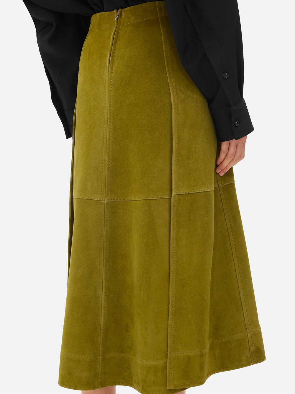 SUEDE LEATHER MIDI SKIRT