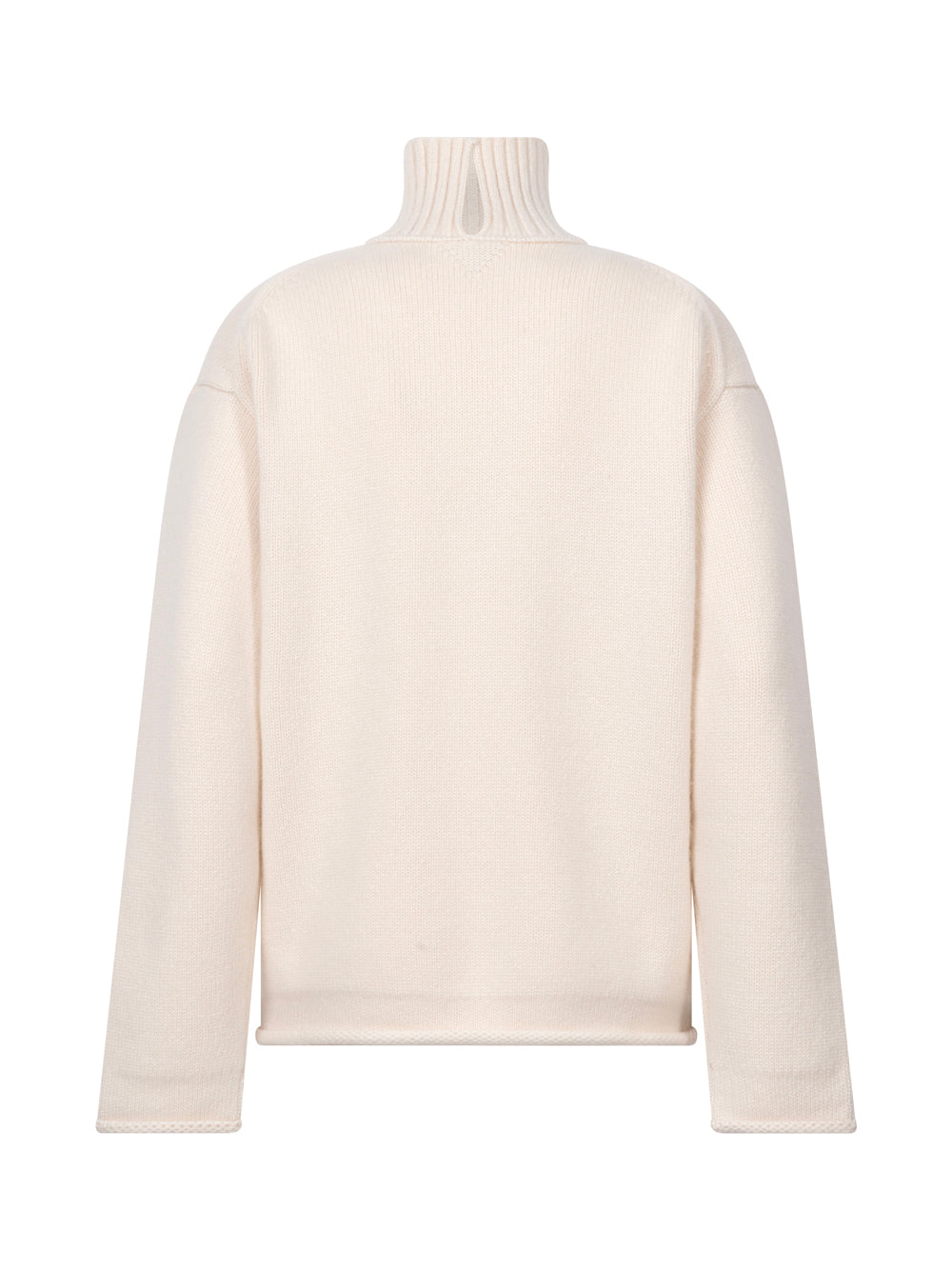 TEXTURED CASHMERE HIGN NECK JUMPER