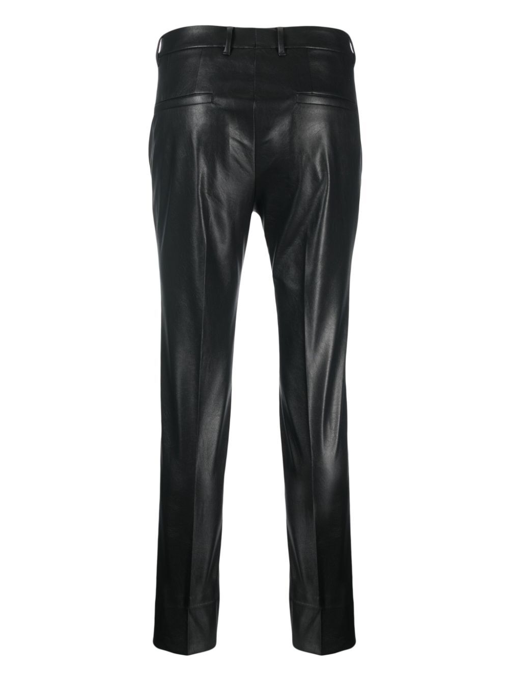 STRETCH FAUX LEATHER SLIM FIT TROUSERS
