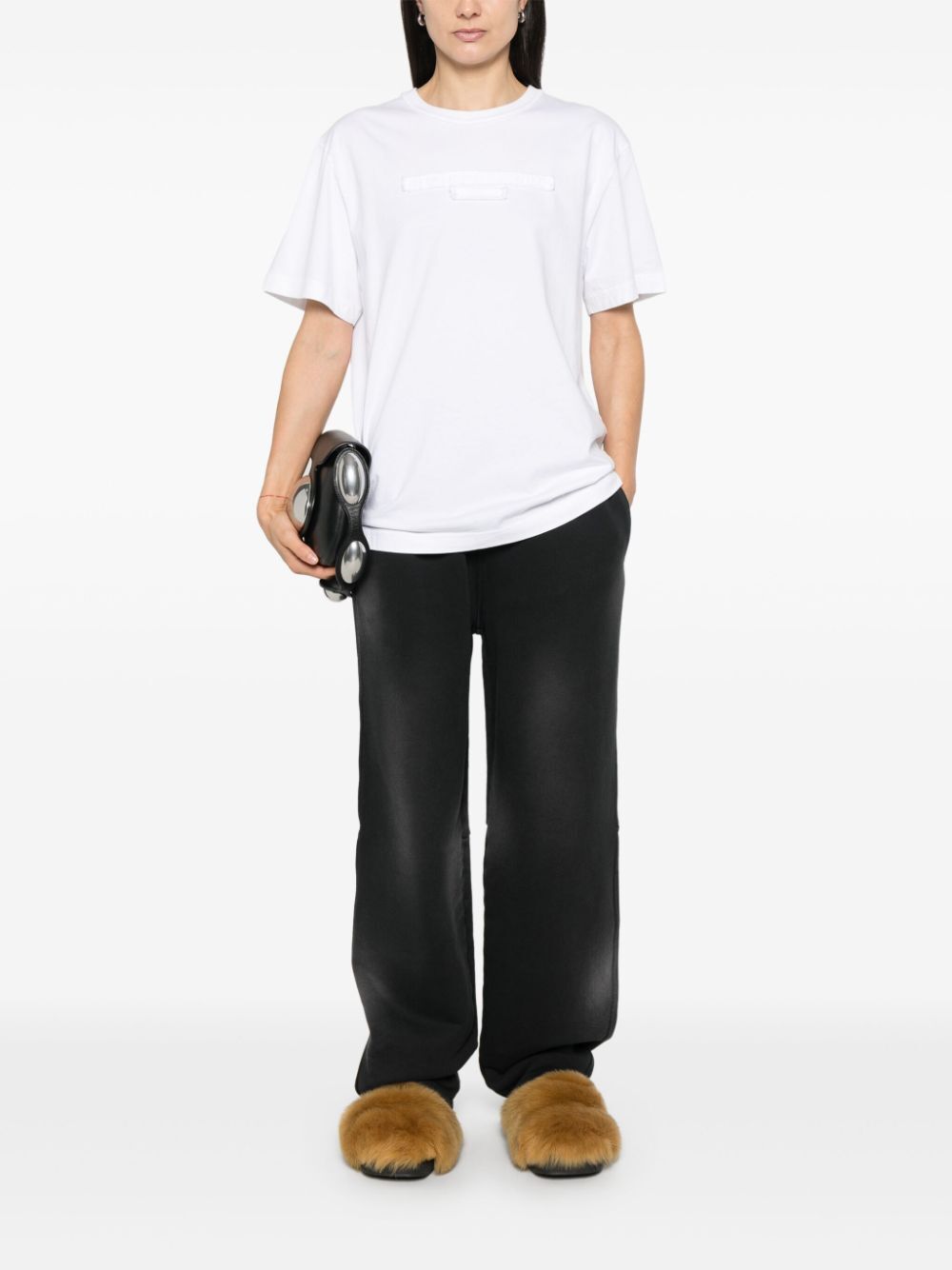 DISTRESSED LOGO COTTON JERSEY UNISEX T-SHIRT