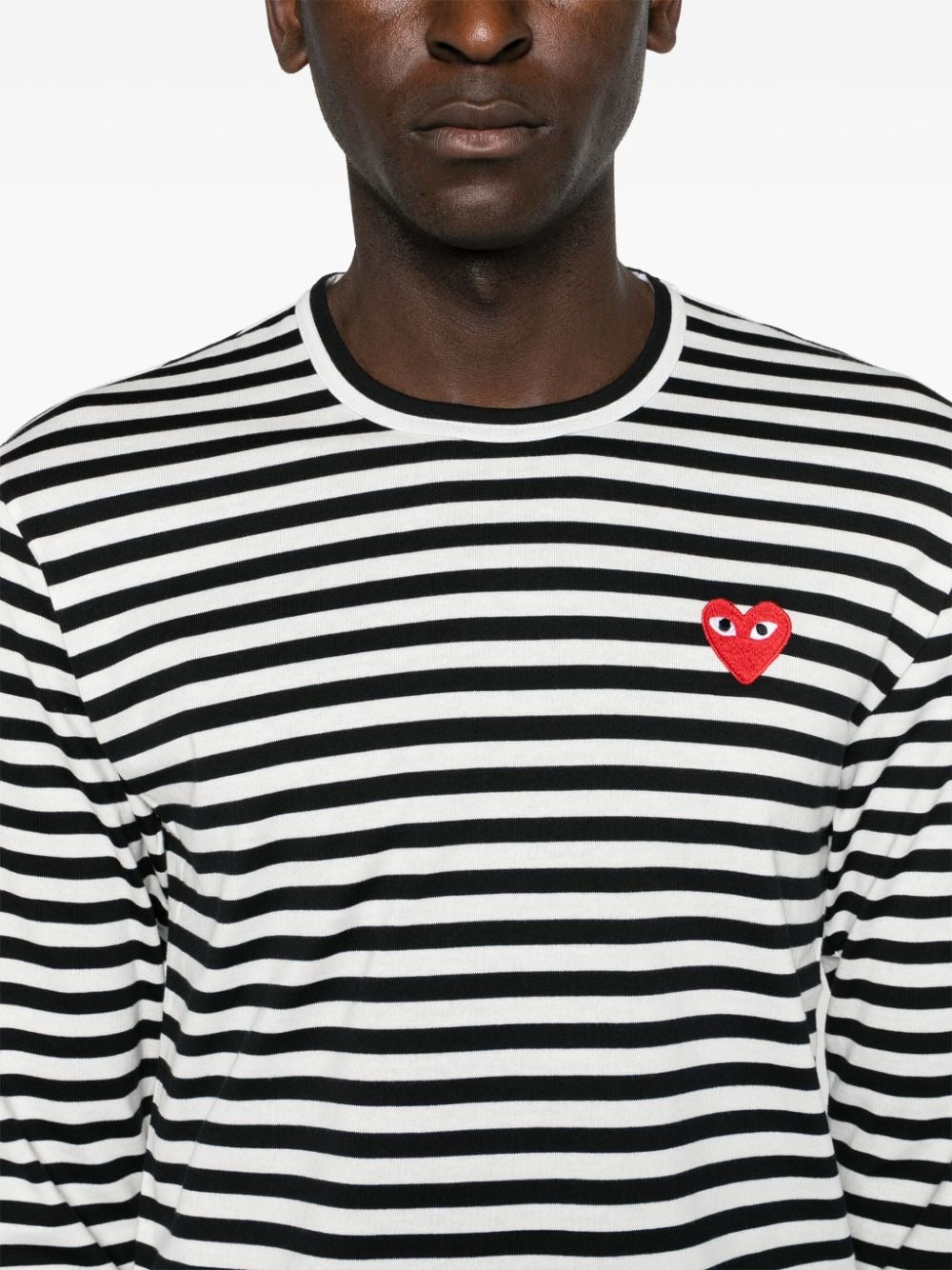 STRIPED RED HEART LONG-SLEEVED T-SHIRT