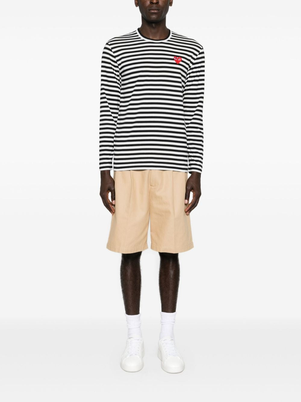 STRIPED RED HEART LONG-SLEEVED T-SHIRT
