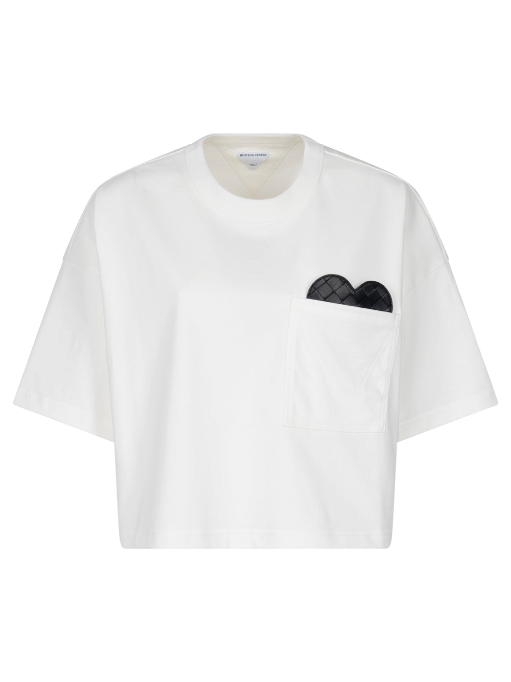 SOFT COTTON JERSEY CROPPED HEART T-SHIRT