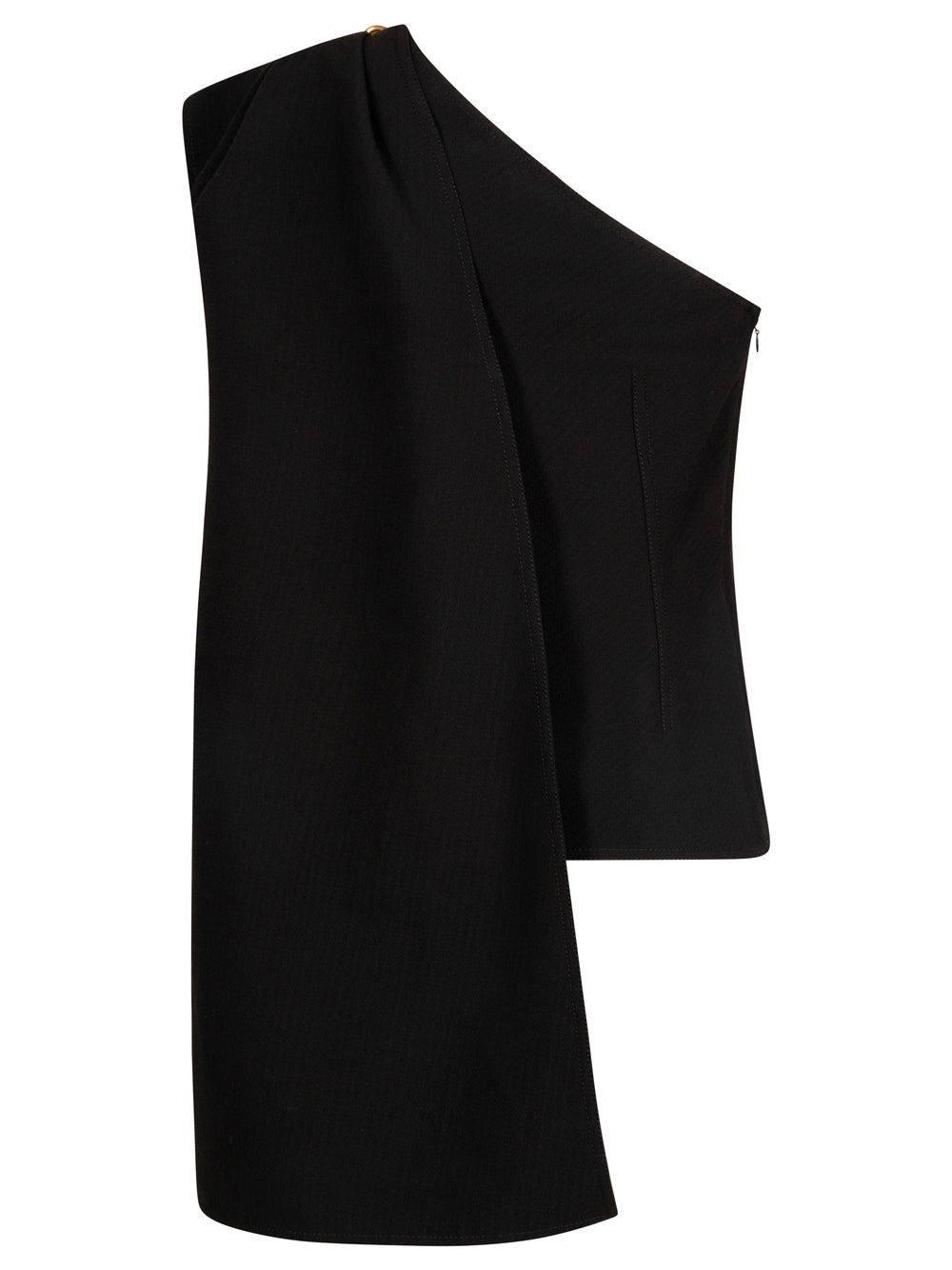 WOOL VISCOSE CREPE TOP WITH KNOT DETAIL