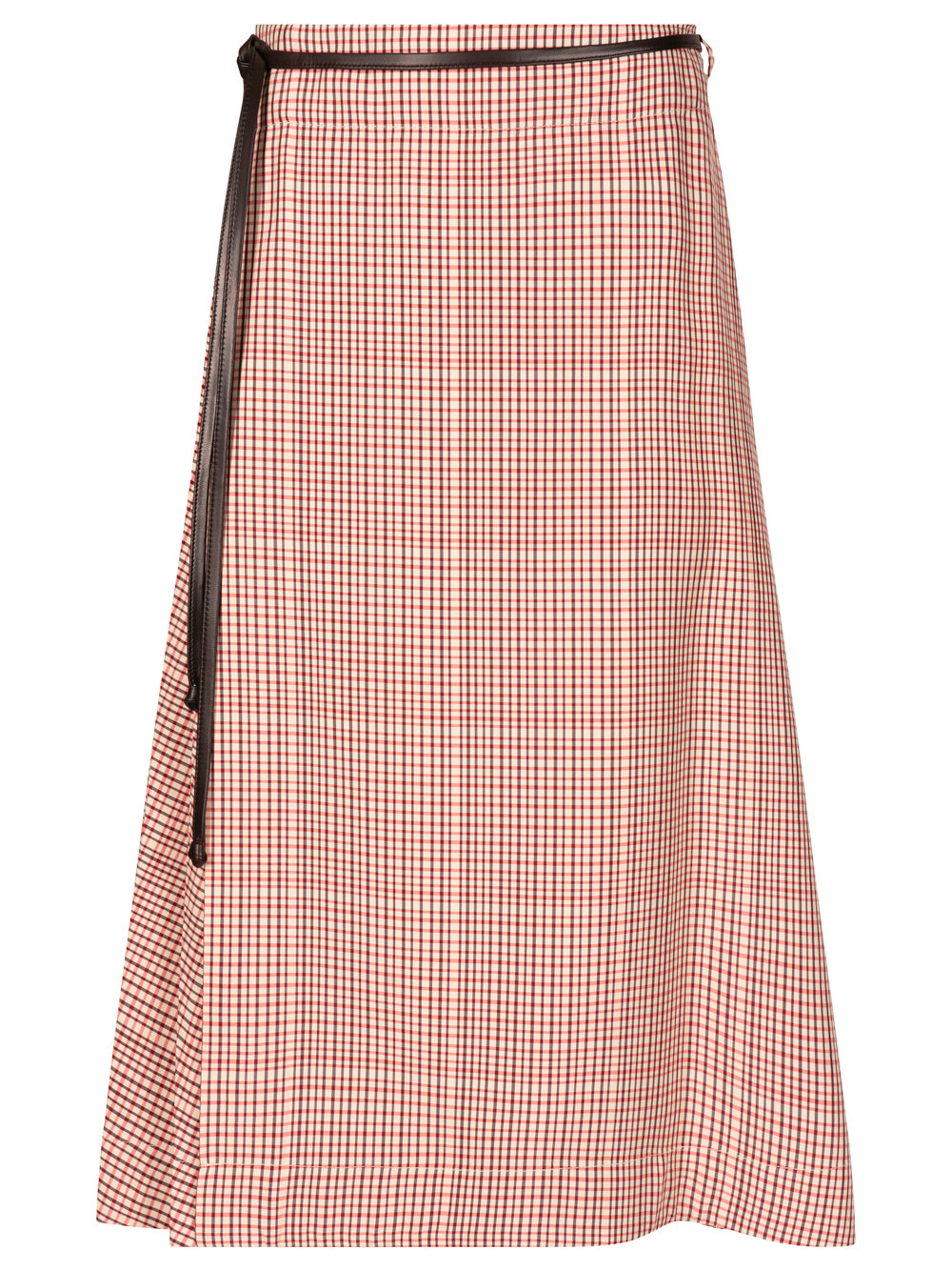 CHECK TECH VISCOSE MIDI SKIRT