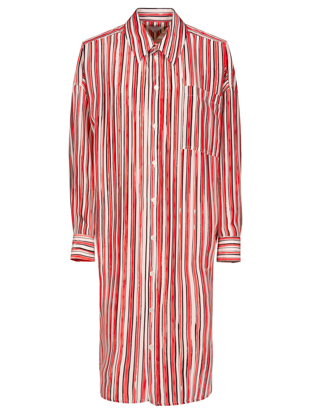 MULTI STRIPE SILK KAFTAN SHIRT