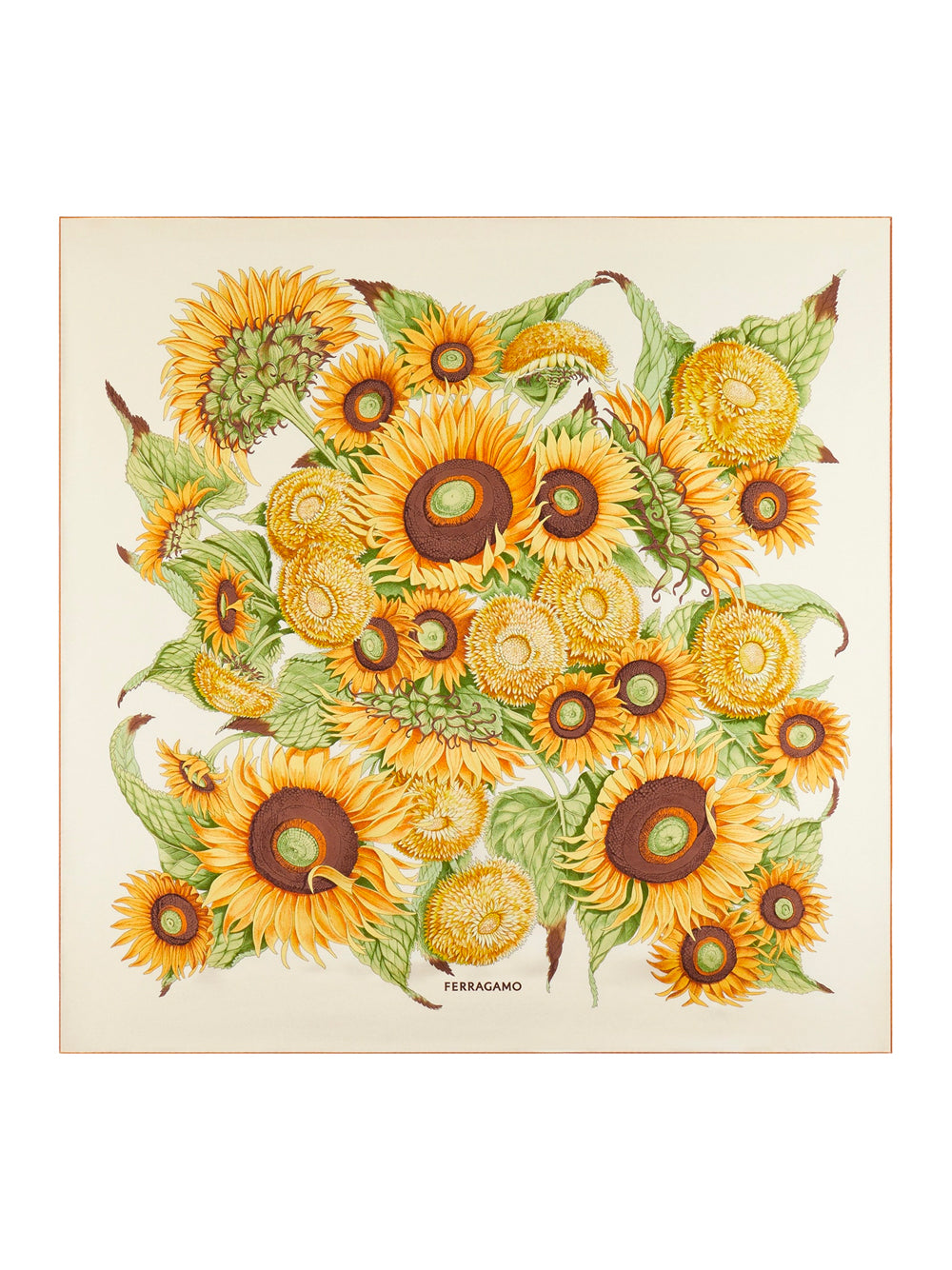 SUNFLOWER PRINT SILK SCARF