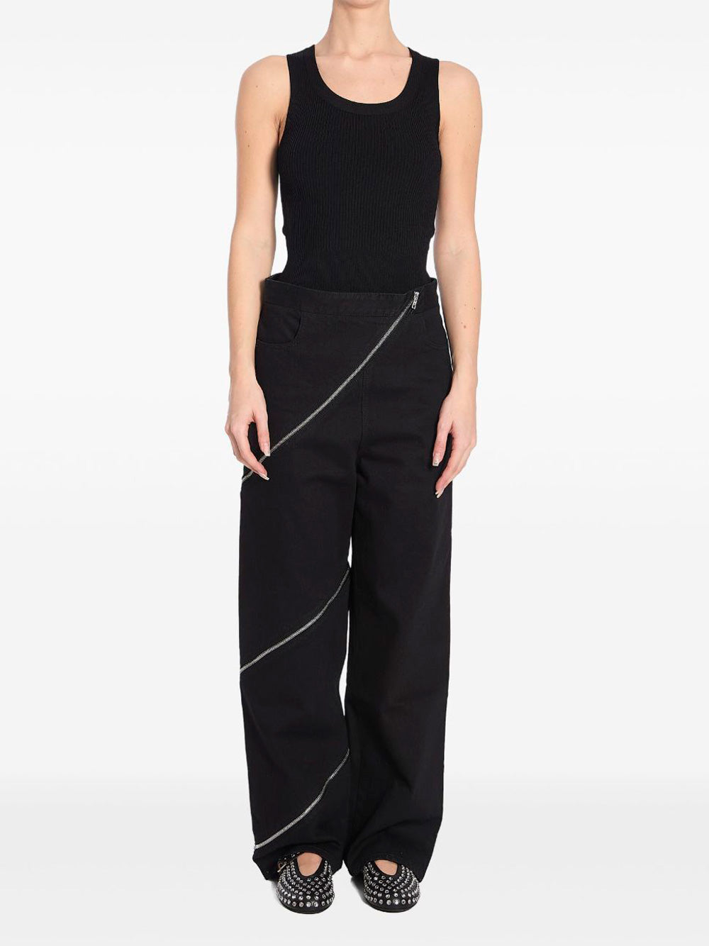 SLEEVELESS RIBBED KNIT BODYSUIT