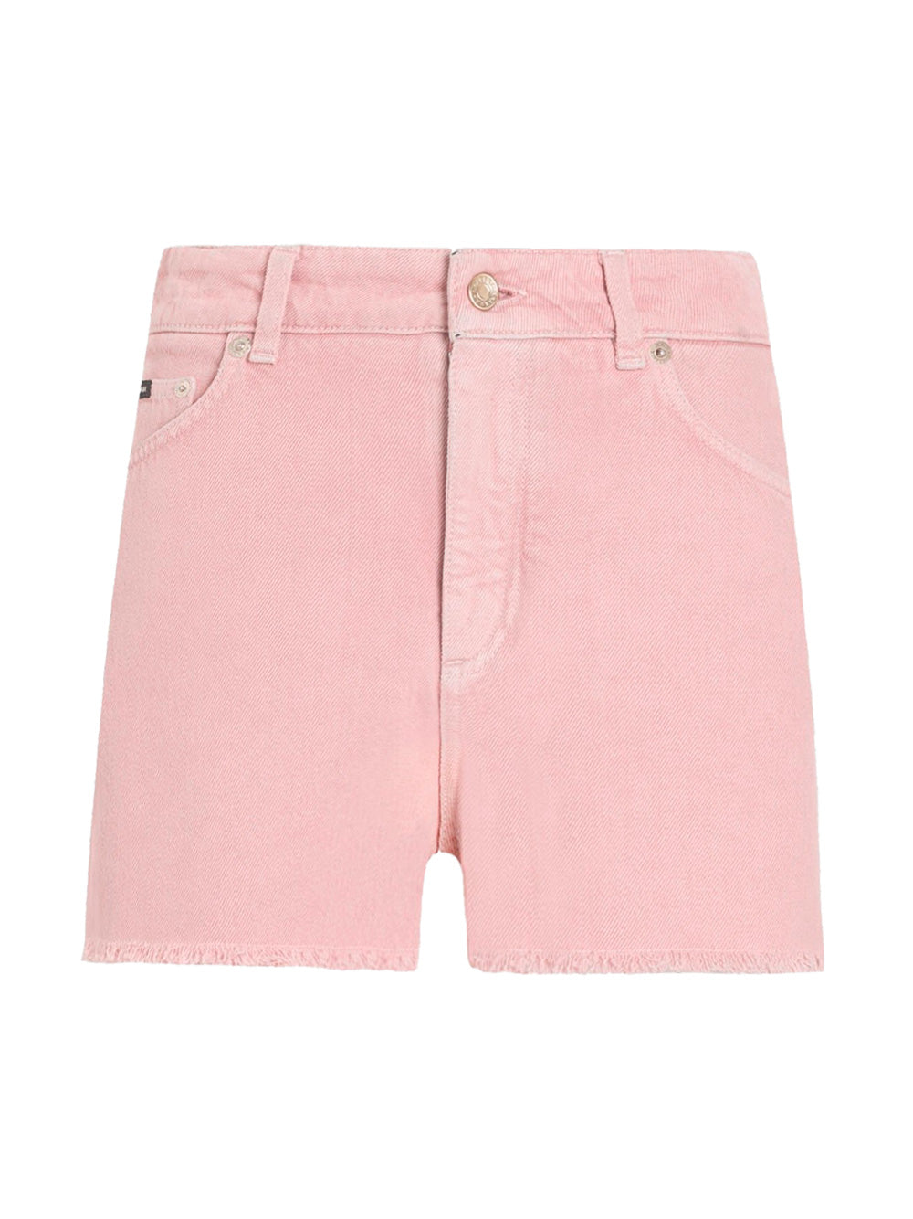 REGULAR RISE FLARED DENIM SHORTS