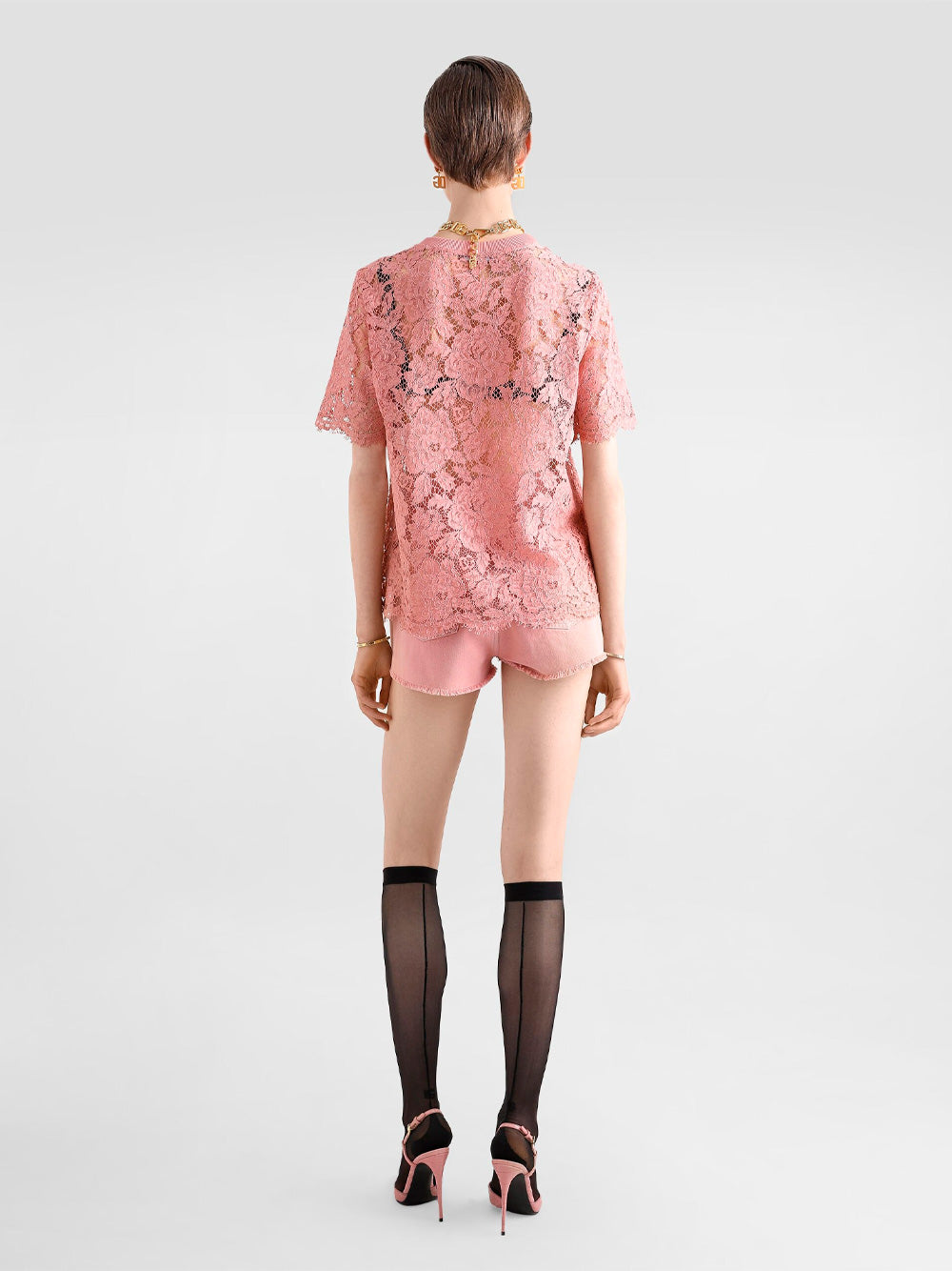 REGULAR RISE FLARED DENIM SHORTS