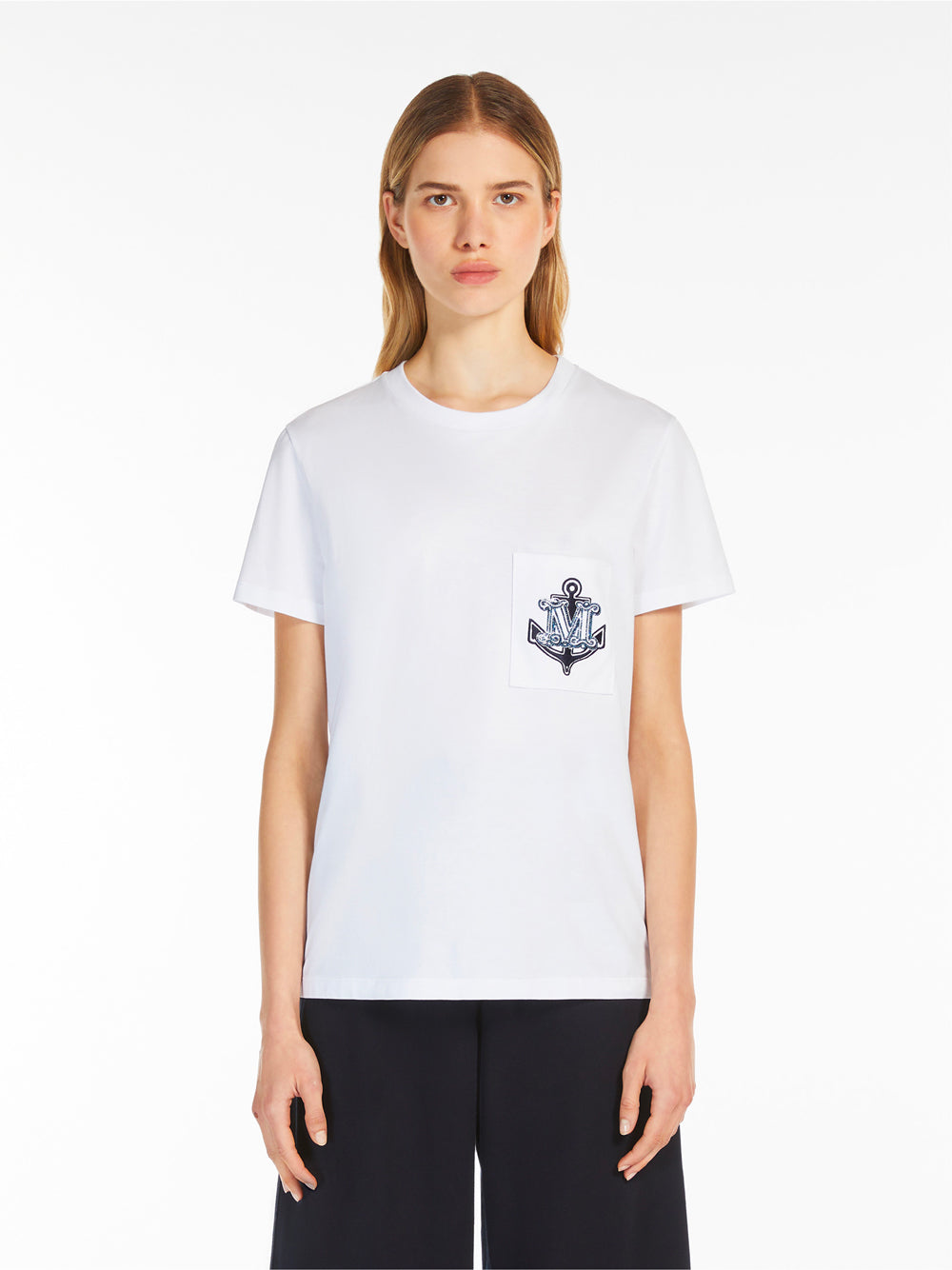 EMBROIDERED M MONOGRAM MOTIF JERSEY T-SHIRT