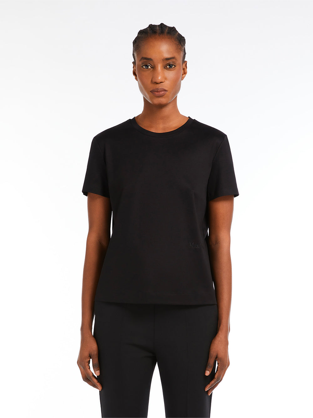 TONE ON TONE EMBROIDERED LOGO COTTON T-SHIRT