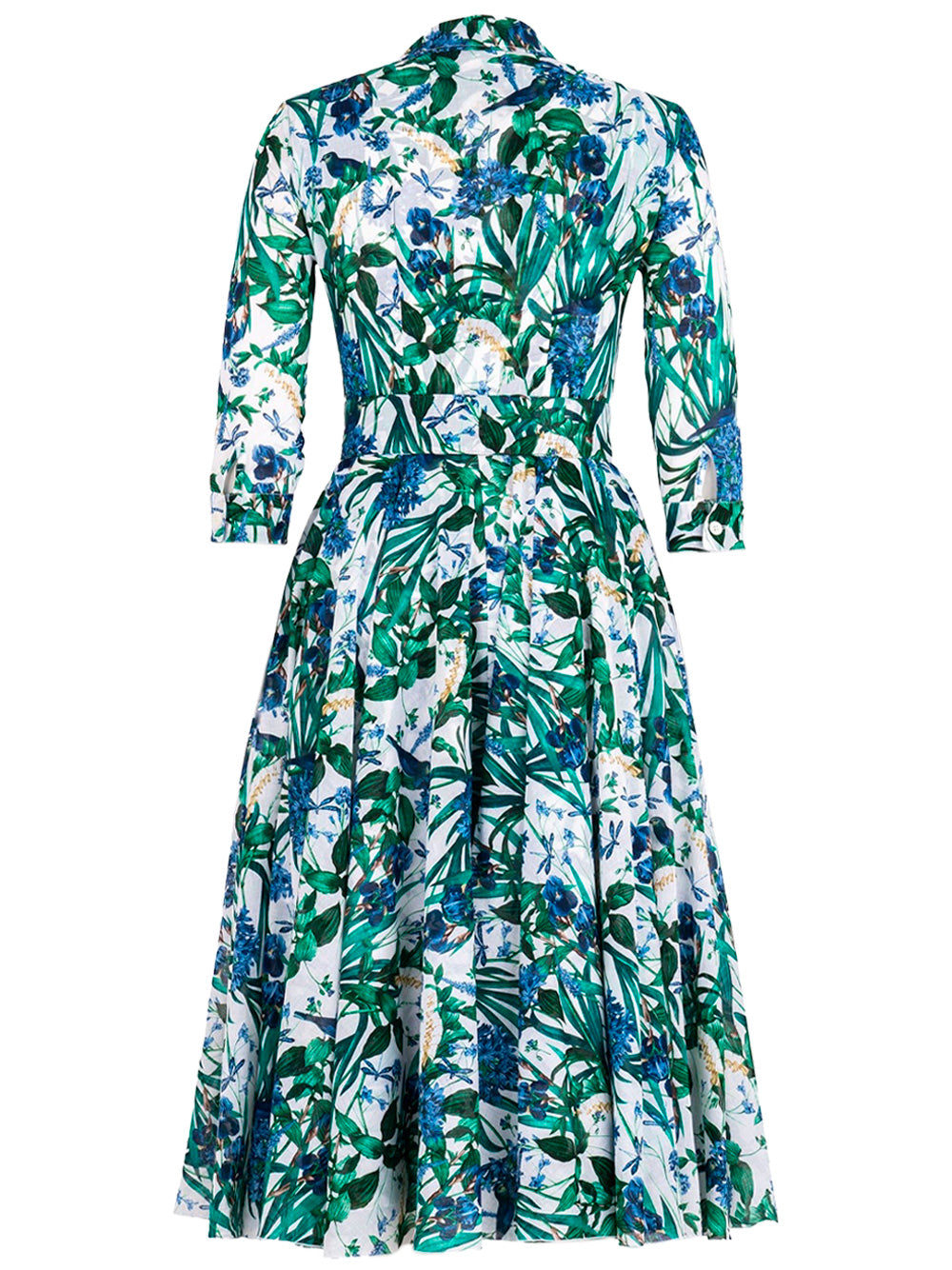 VINTAGE IRIS-PRINT ASTER MIDI DRESS