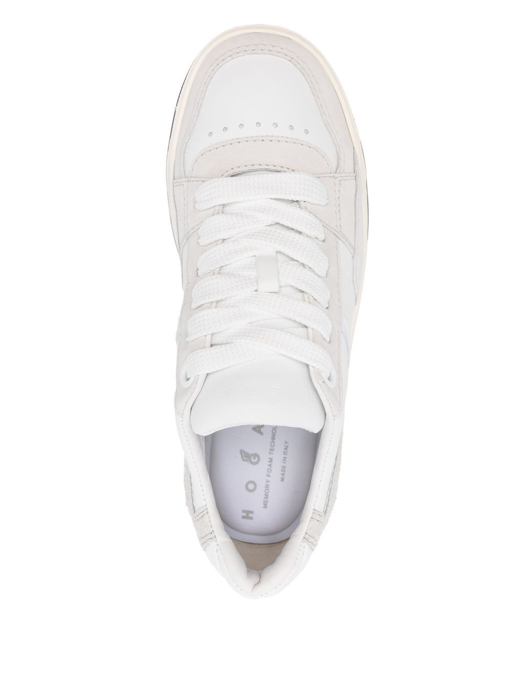 CHAMALLOW SUEDE AND NAPPA TWO-TONE SNEAKERS
