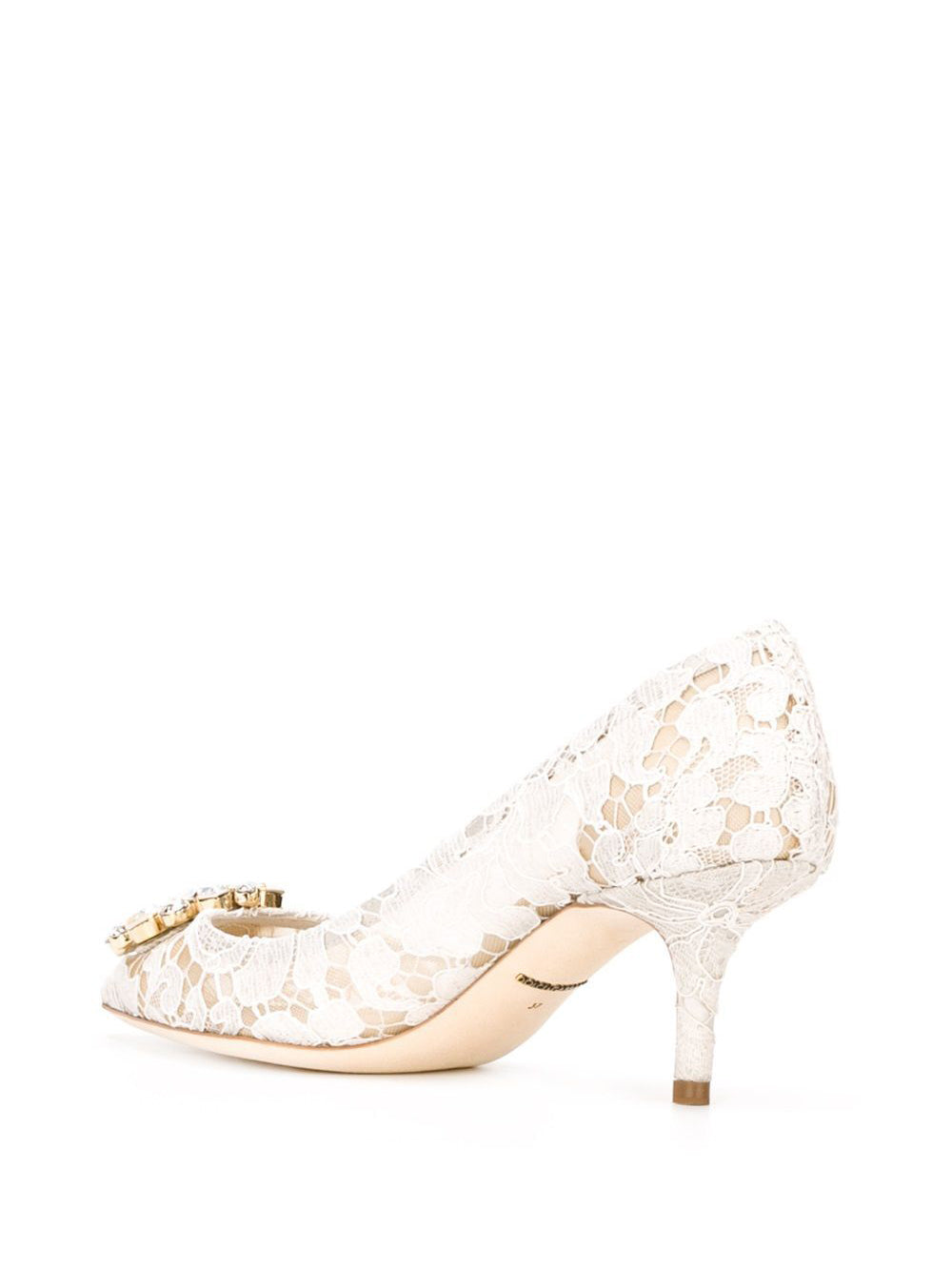LACE RAINBOW PUMPS WITH BROOCH DETAILING