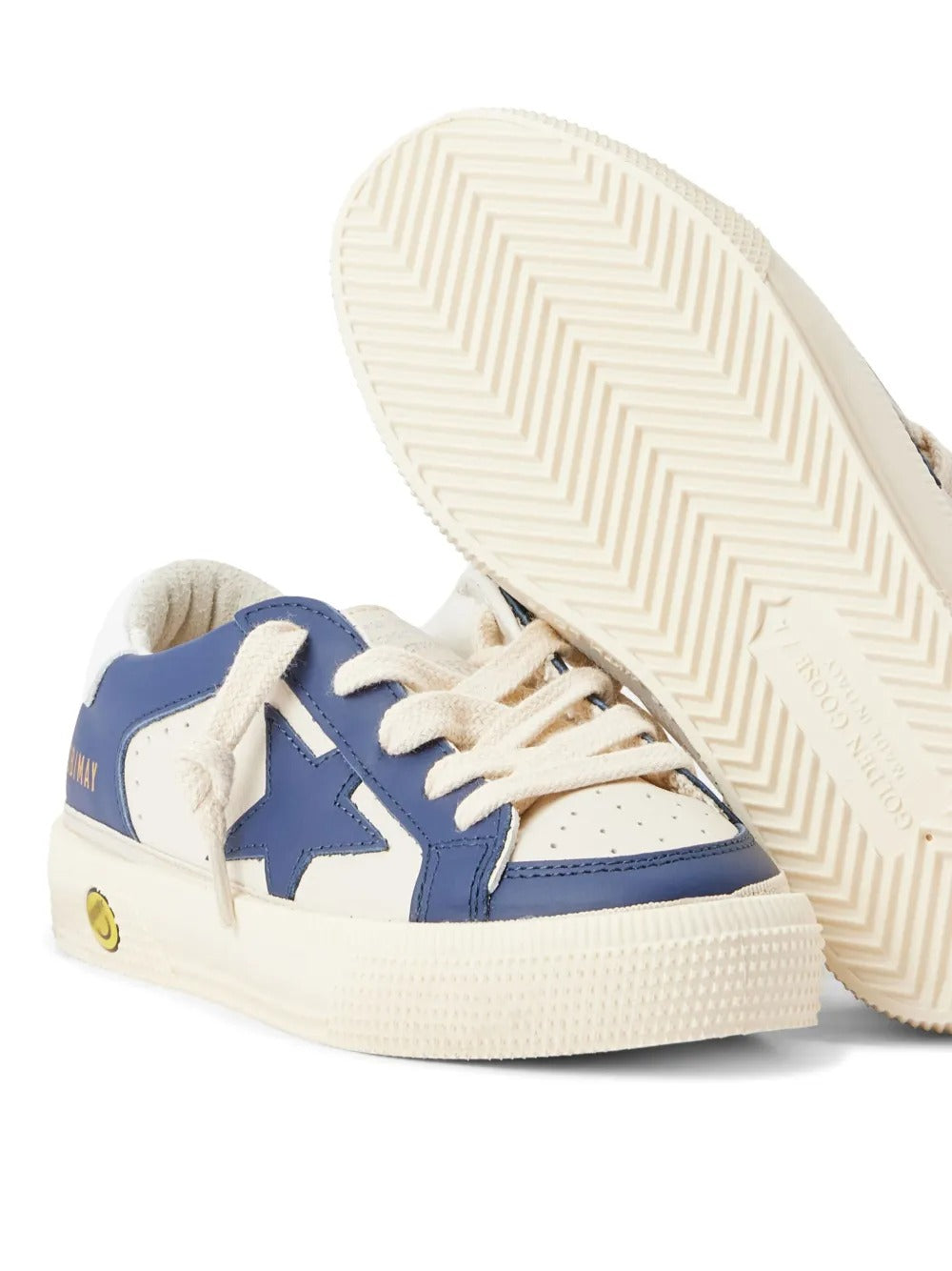 MAY SNEAKERS IN WHITE AND BLUE LEATHER
