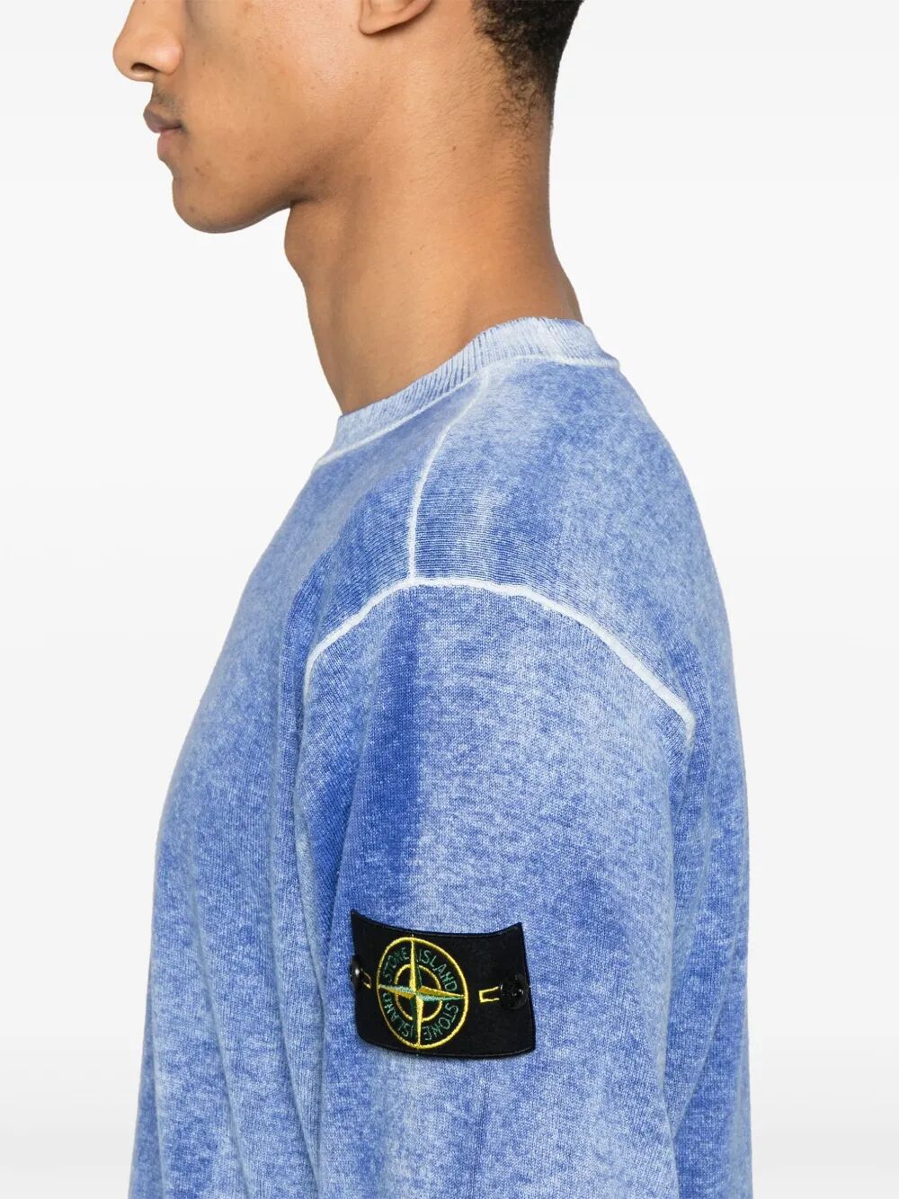 RAW HAND LIGHT COTTON CREWNECK JUMPER WITH AIRBRUSHED INTERIOR