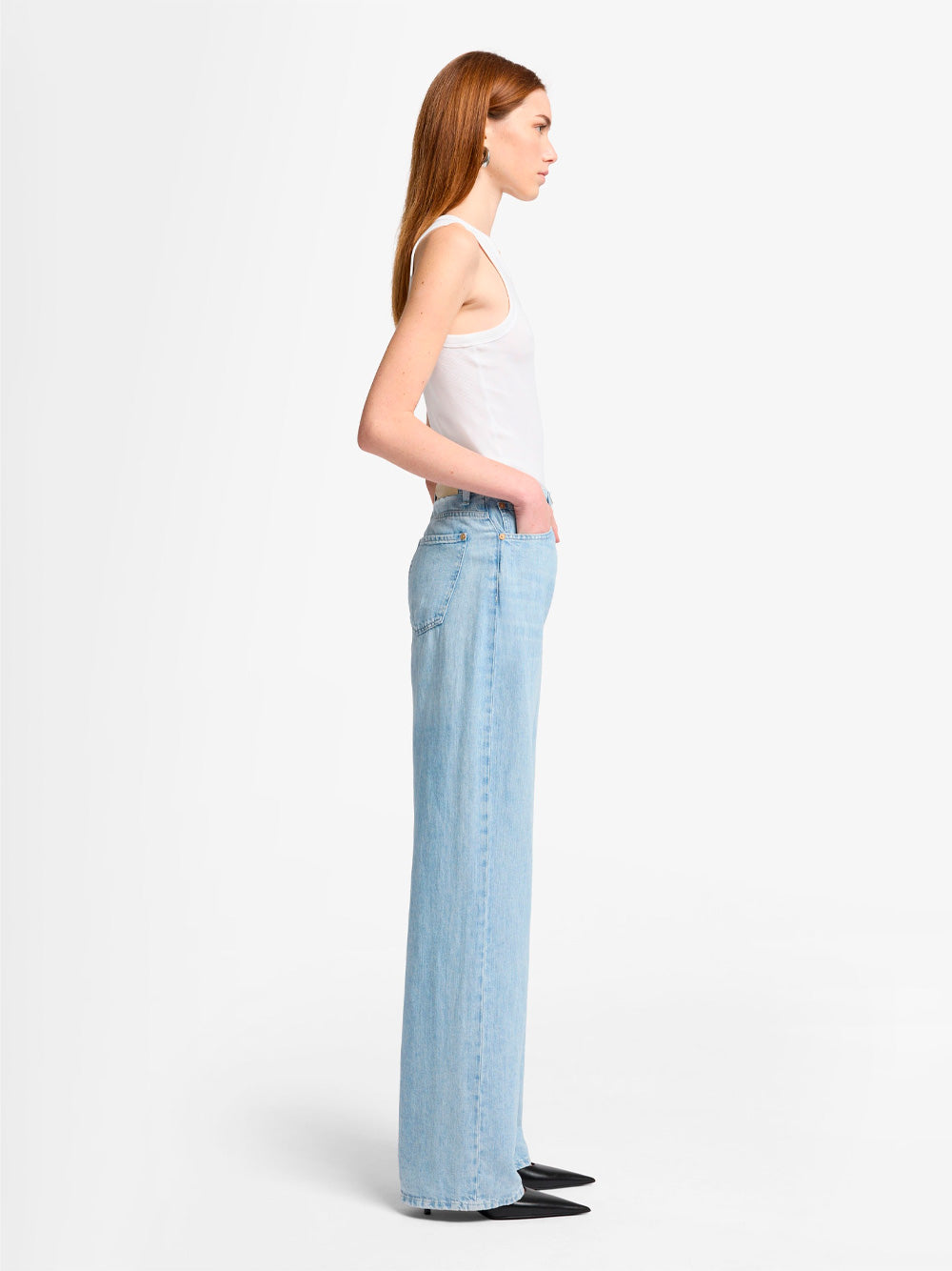 TESS HIGH WAISTED LINEN BLEND JEANS