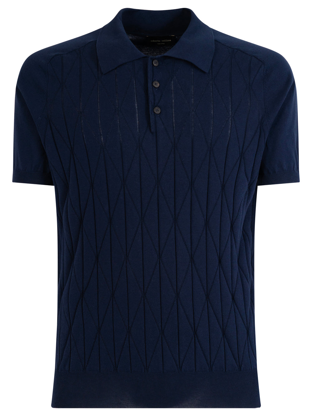 DIAMOND PATTERN COTTON POLO SHIRT