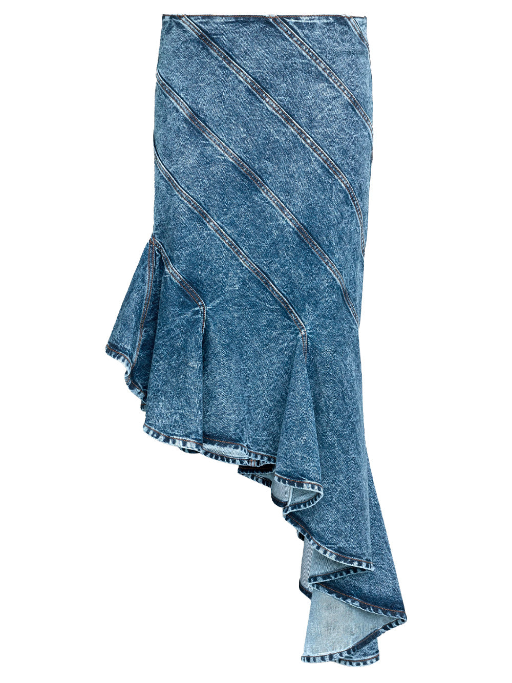 DENIM SPIRAL SKIRT