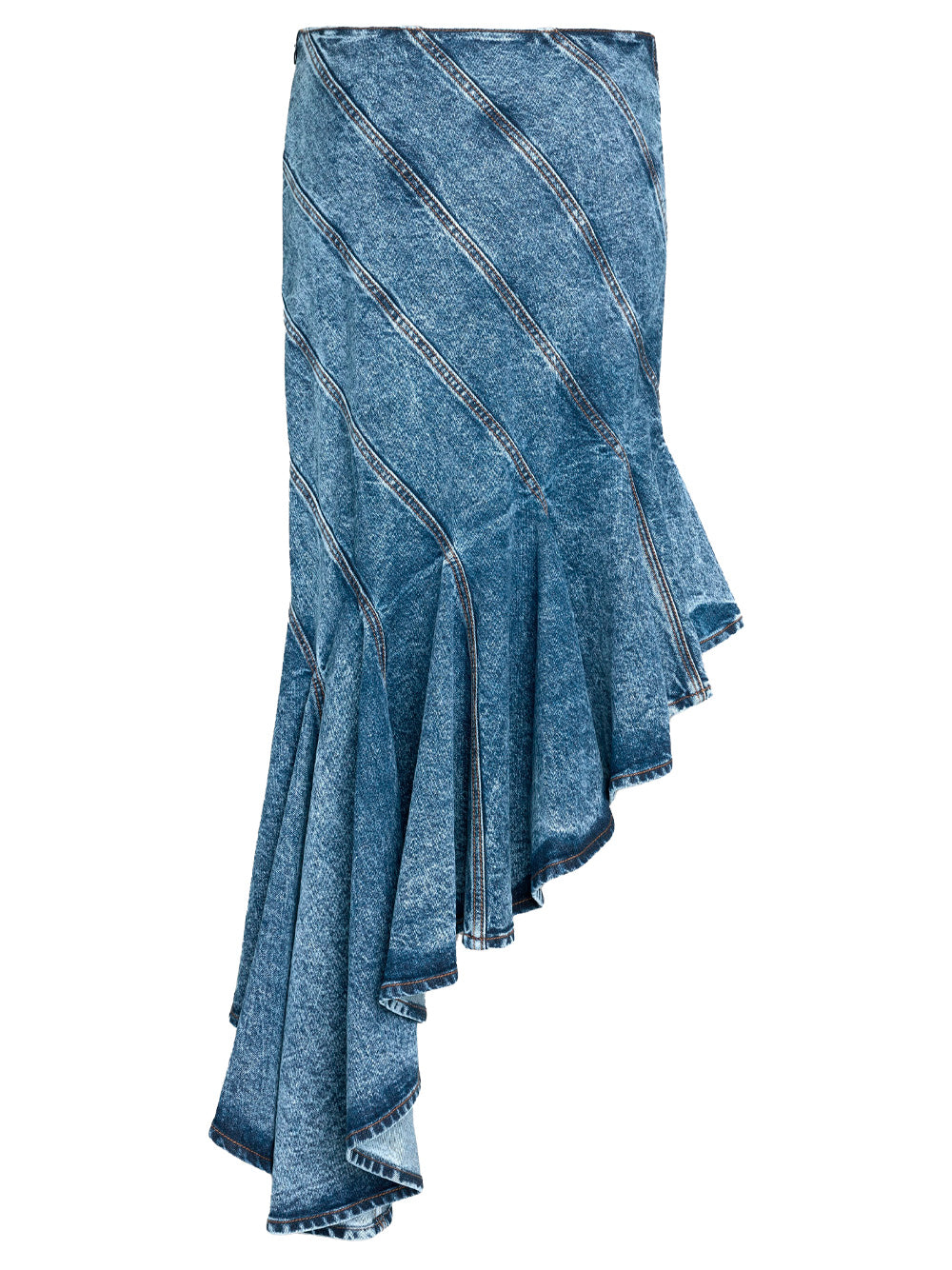 DENIM SPIRAL SKIRT