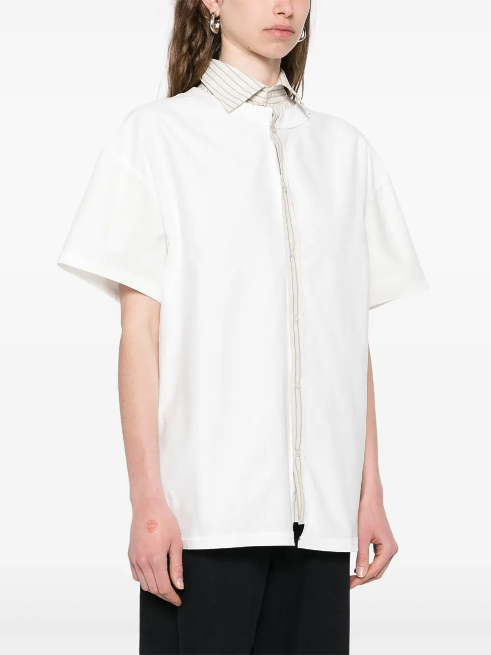 SHORT SLEEVED LAYERED COTTON SHIRT