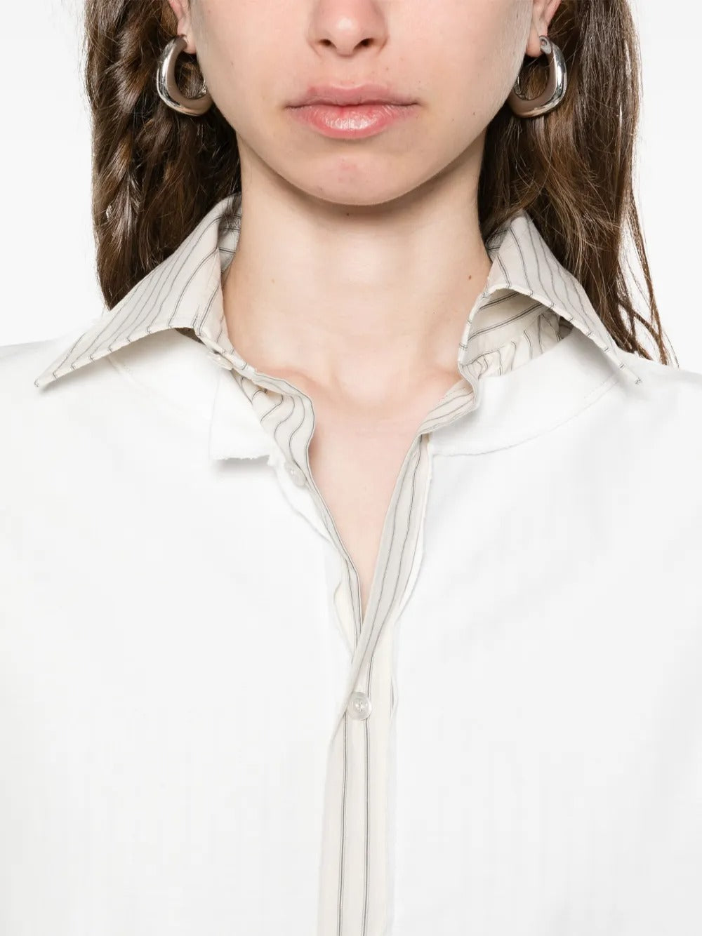 SHORT SLEEVED LAYERED COTTON SHIRT