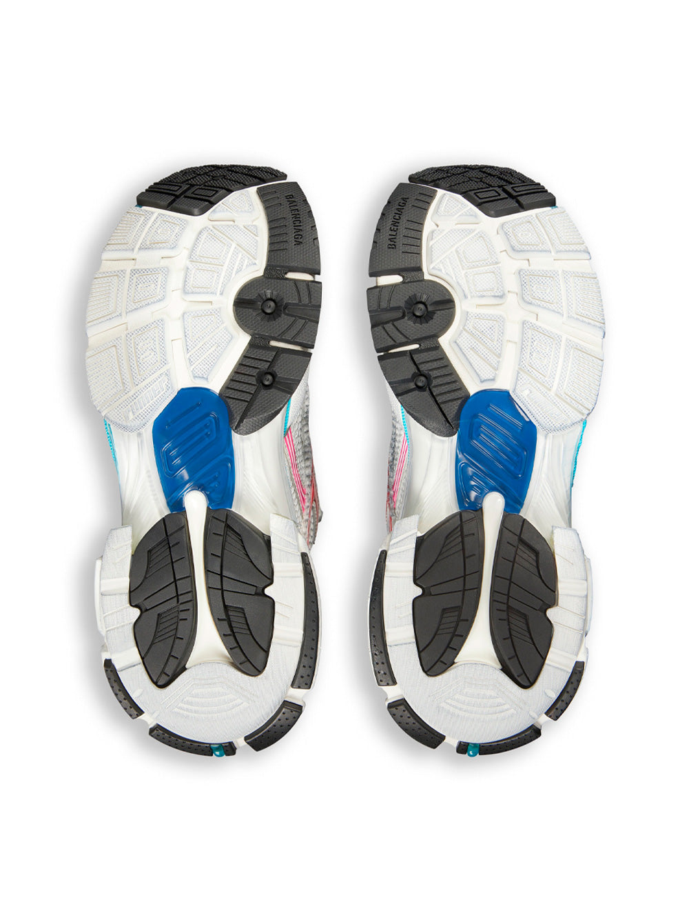 MESH AND NYLON MULTICOLOR WORN-OUT EFFECT RUNNER SNEAKERS
