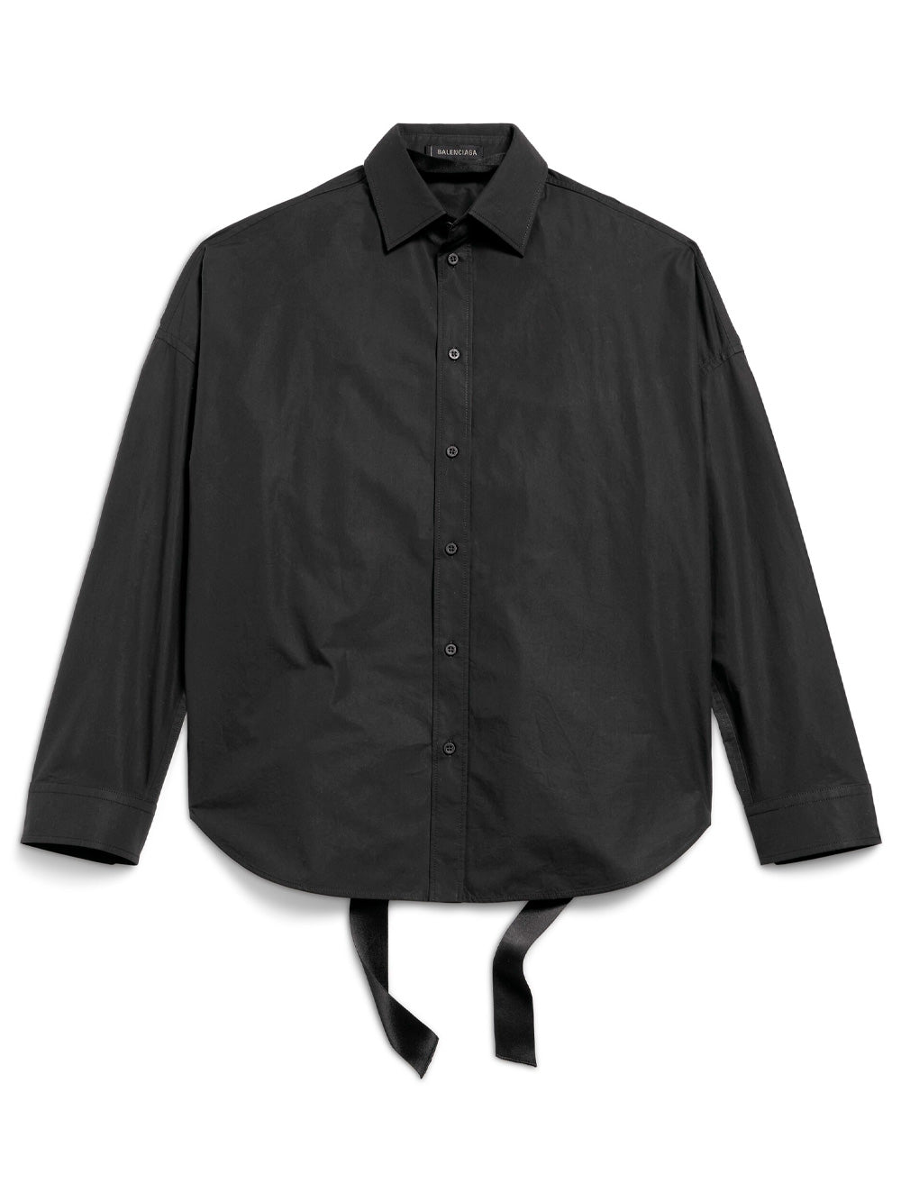 COTTON POPLIN LACE-UP SHIRT