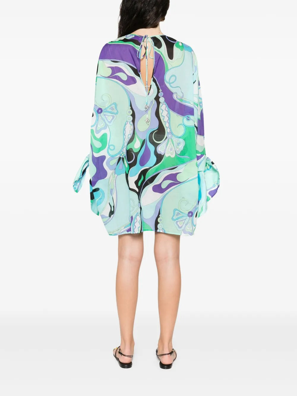 ORCHIDEE-PRINT SHORT KAFTAN