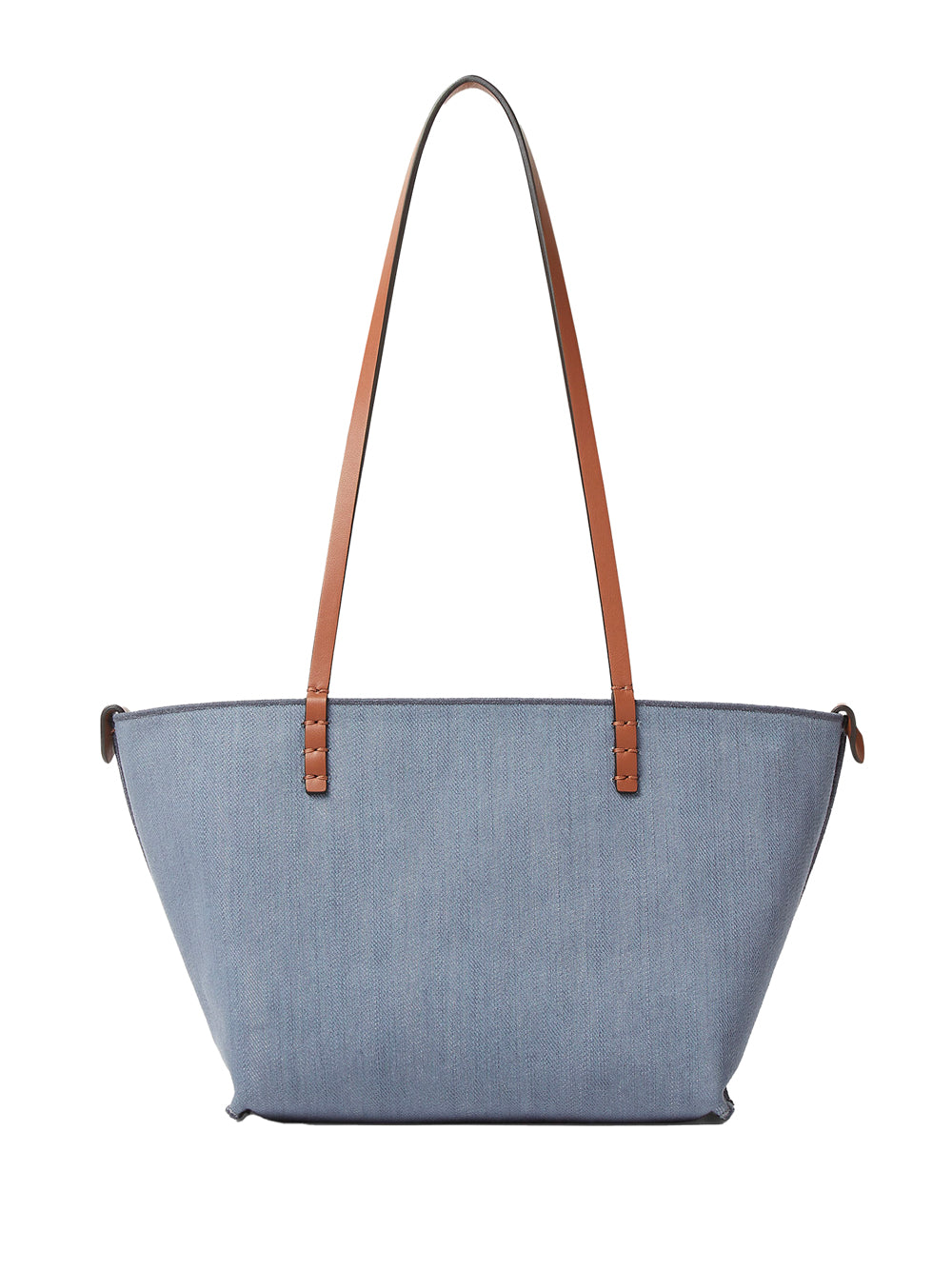 SMALL ROLL BLUE DENIM-EFFECT FF JACQUARD REVERSIBLE SHOPPER
