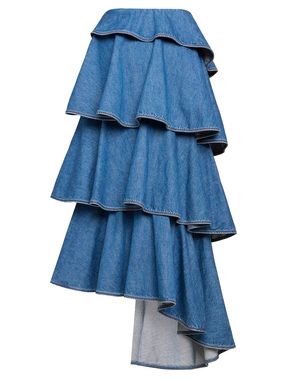 DENIM SPIRAL SKIRT