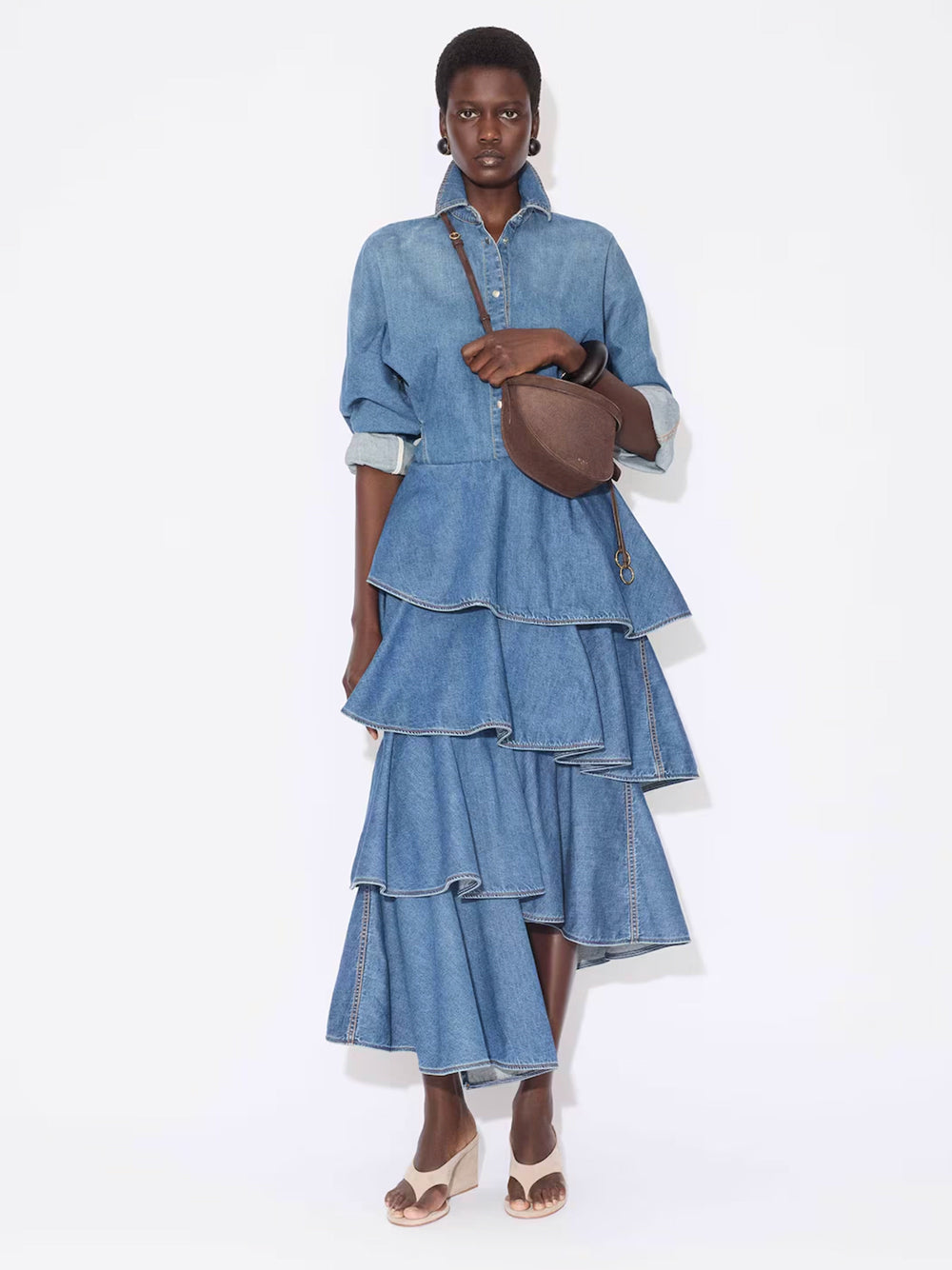DENIM SPIRAL SKIRT