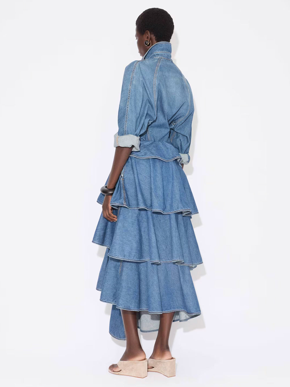 DENIM SPIRAL SKIRT