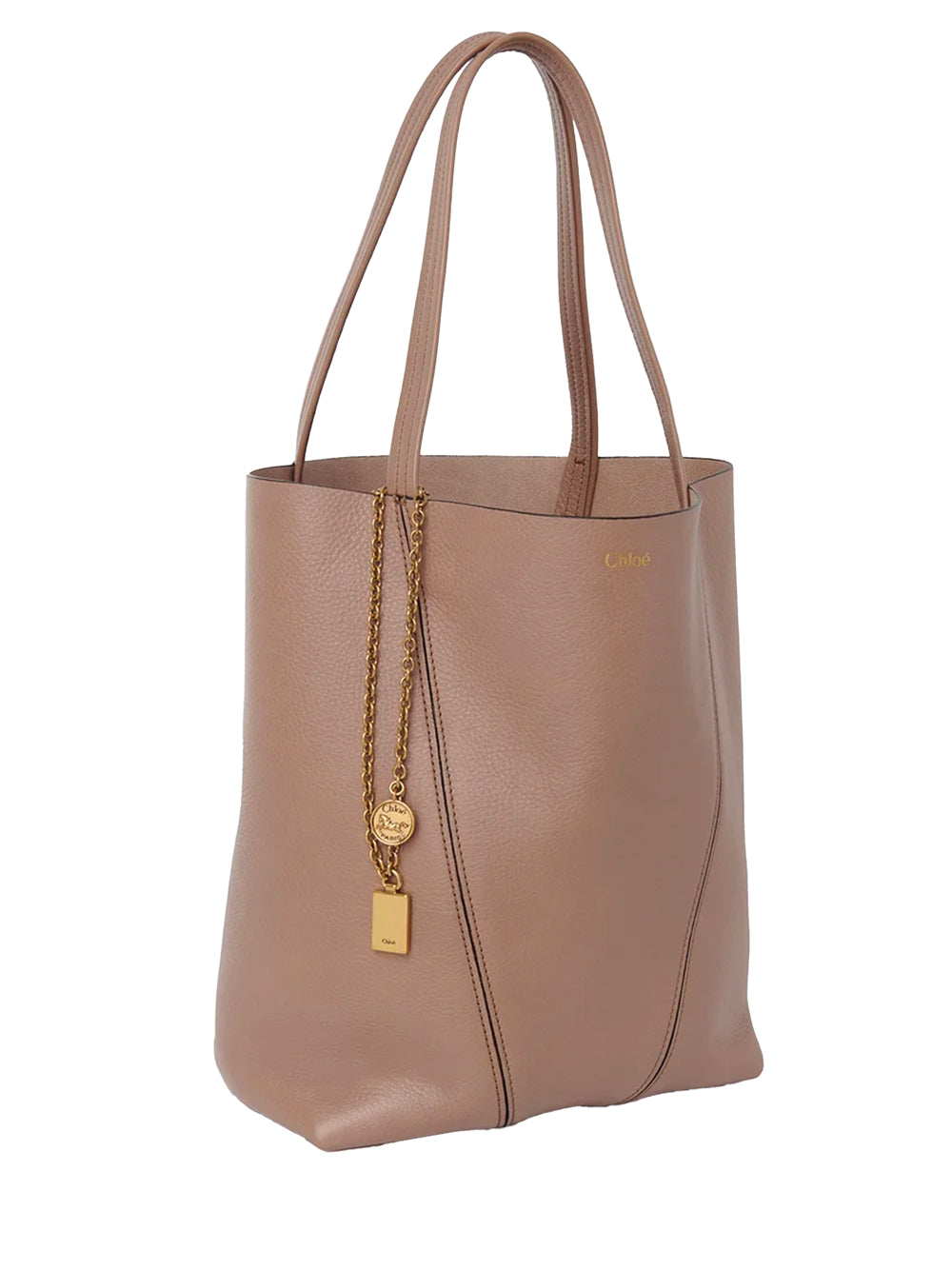 SPIN TOTE BAG IN GRAINED LEATHER