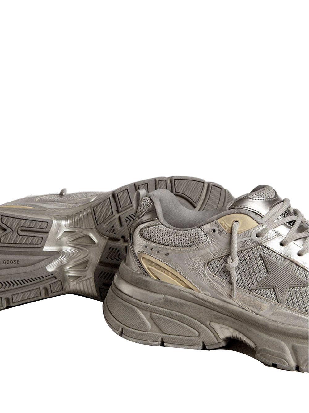 LIGHTSTAR SNEAKERS IN LAMINATED LEATHER AND MESH