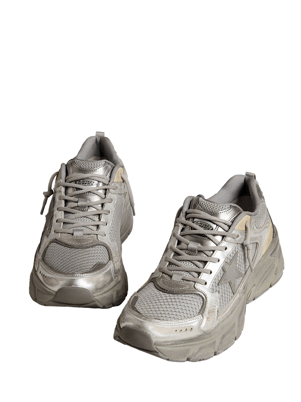 LIGHTSTAR SNEAKERS IN LAMINATED LEATHER AND MESH