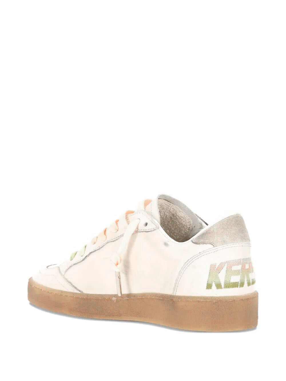 BALL STAR SNEAKERS IN LEATHER WITH LAMINATED STAR AND SUEDE HEEL TAB