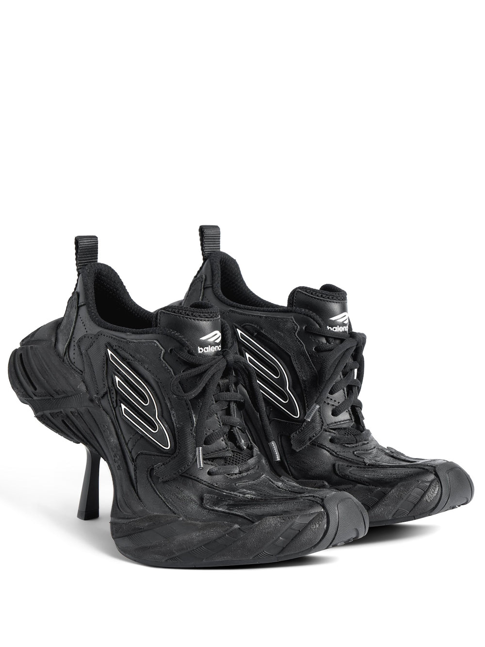 MONDAY HEELS IN COWSKIN AND POLYESTER