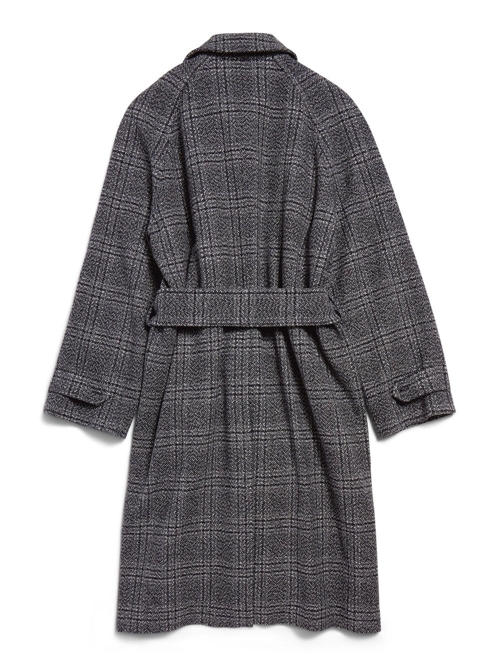 VINTAGE CHECKED WOOL ONE LAYER RAGLAN COAT