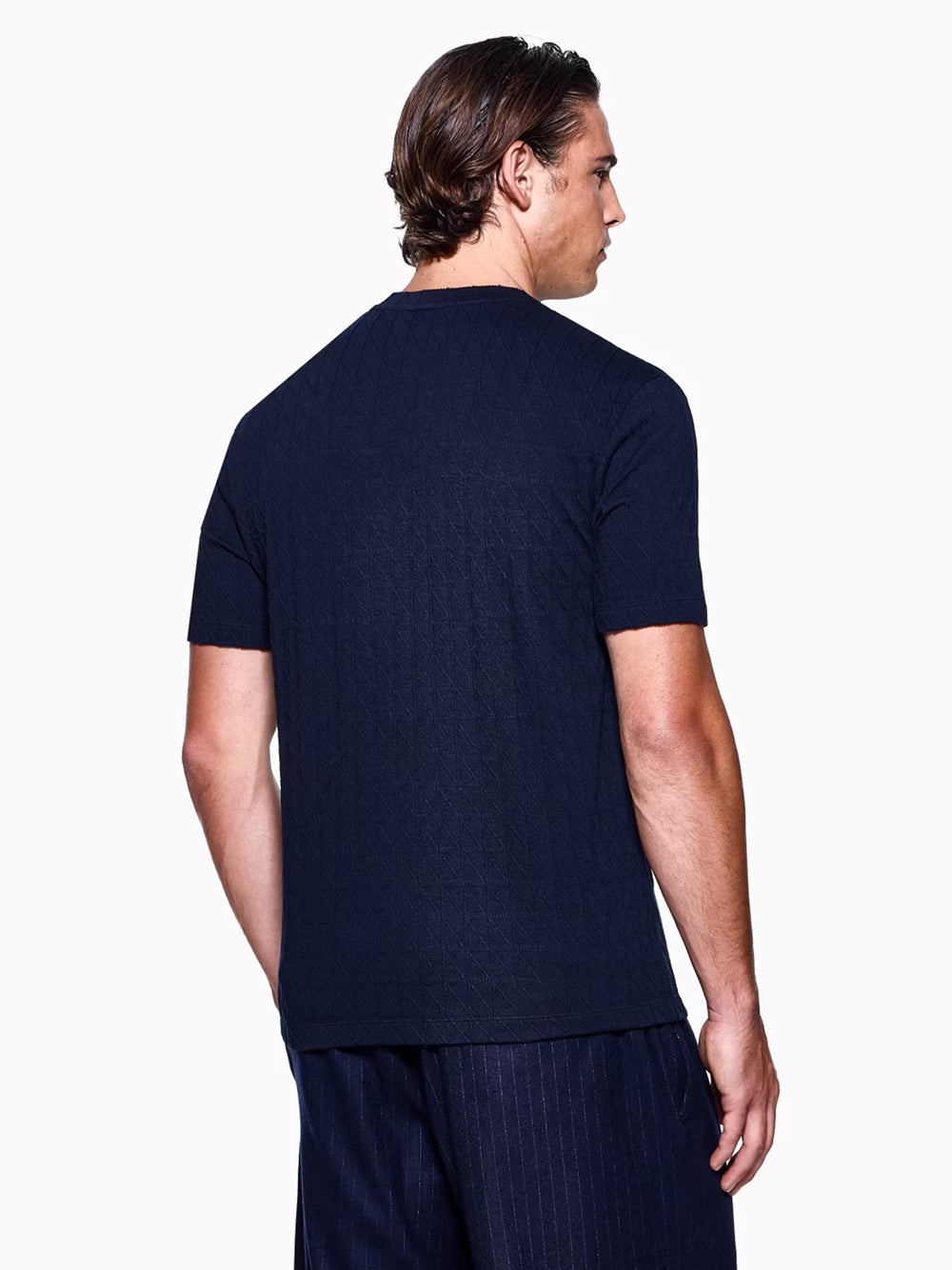 ASV STRETCH VISCOSE AND CASHMERE BLEND CREW NECK T-SHIRT
