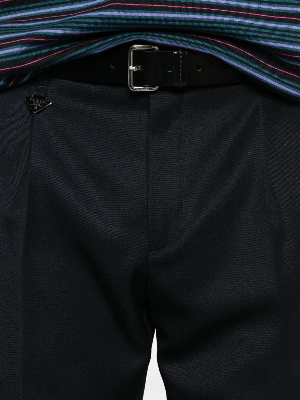 TAPERED LEG WOOL TROUSERS