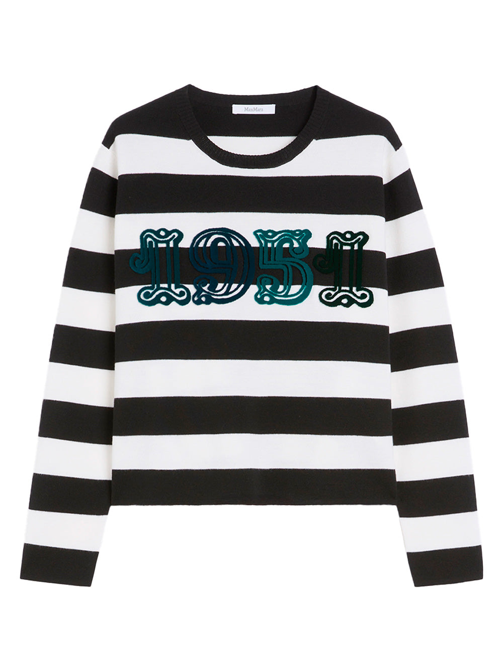 1951 EMBROIDERY WOOL STRIPED SWEATER