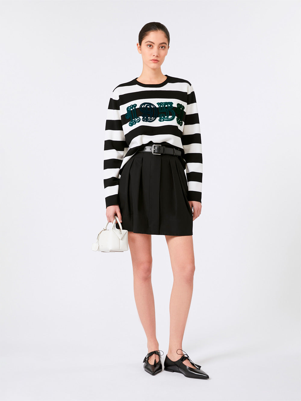1951 EMBROIDERY WOOL STRIPED SWEATER